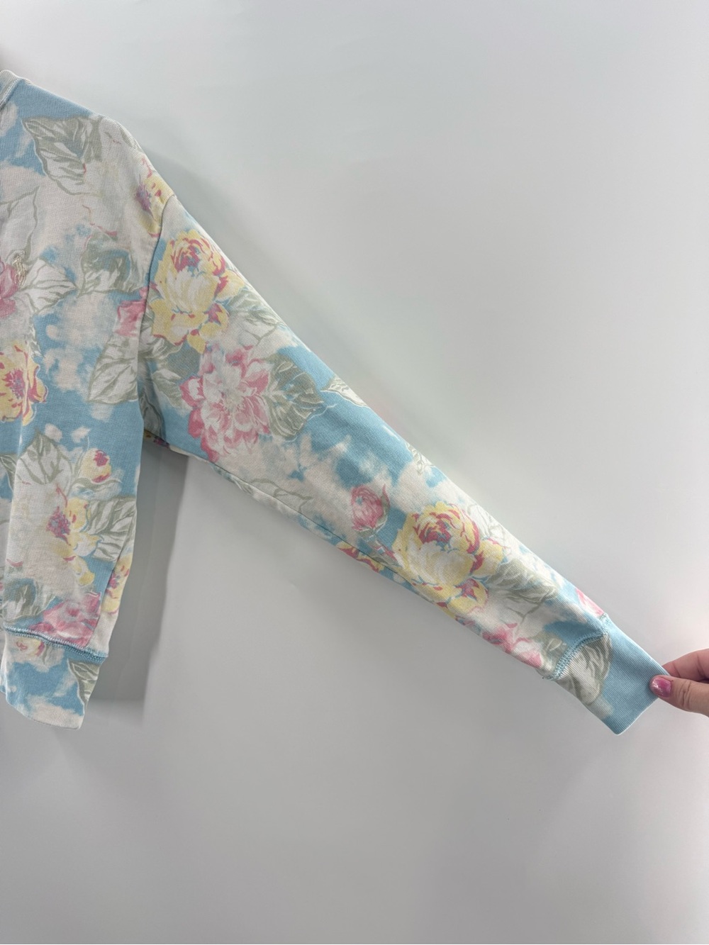Polo Ralph Lauren Women's Cropped Pastel Floral Sweatshirt 100% Cotton Size XS - Picture 4 of 11